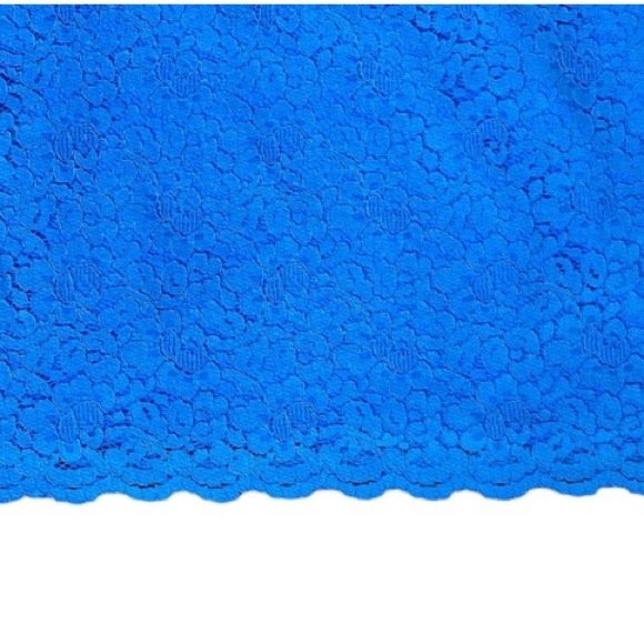 Banana Republic Blue Foral Lace Dress with Elbow-length Flutter Sleeve Medium - Picture 7 of 7